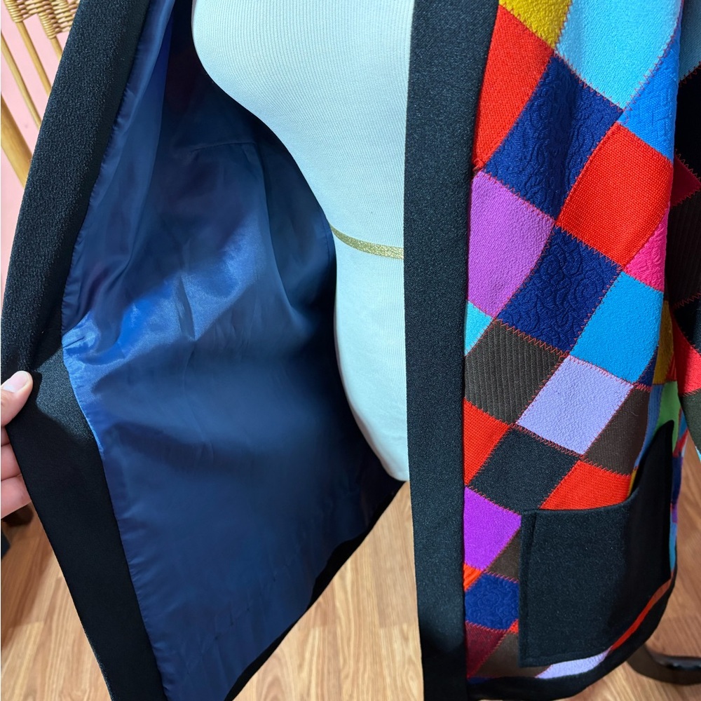 Source Unknown Multicolor Patchwork Blazer - image 7